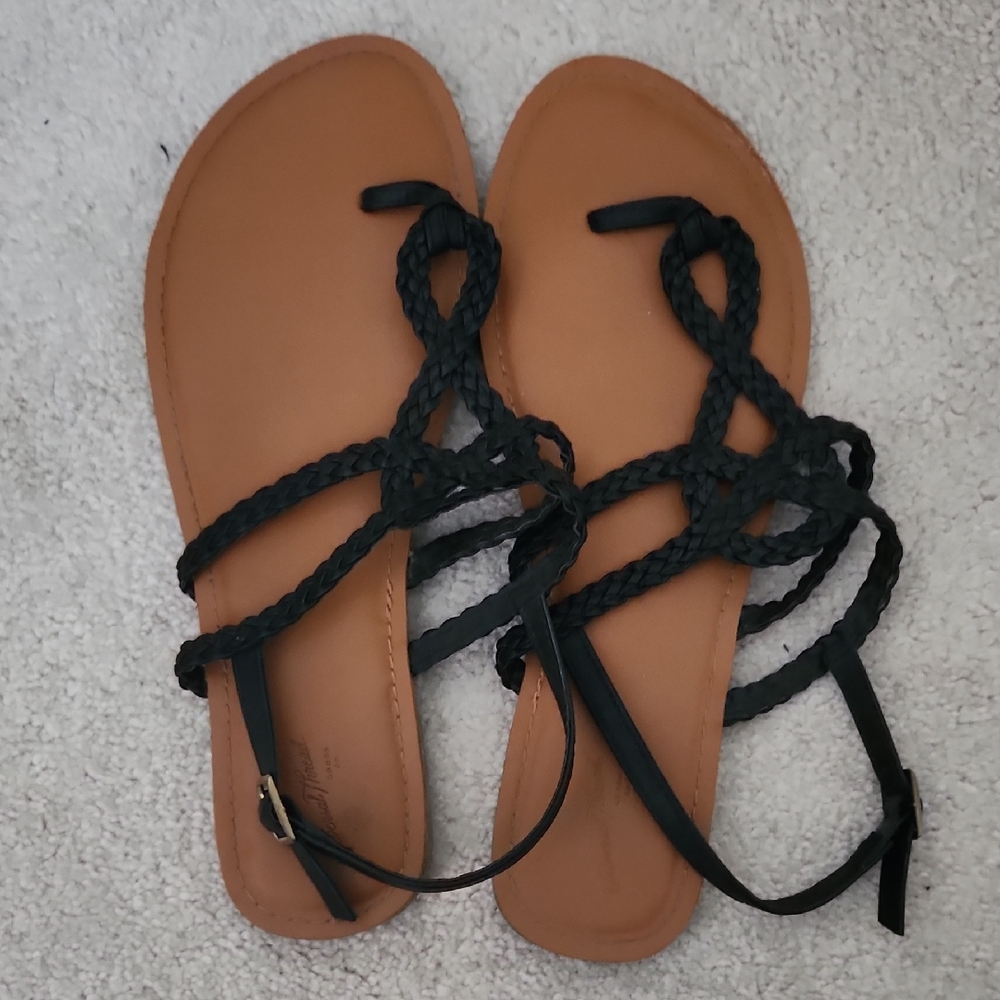 Braided Black Sandals